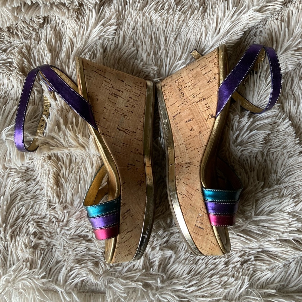 Metallic Prada wedge sandals!